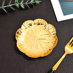 European high-end fruit tray home decoration ornament hotel KTV golden party supplies storage cake plate