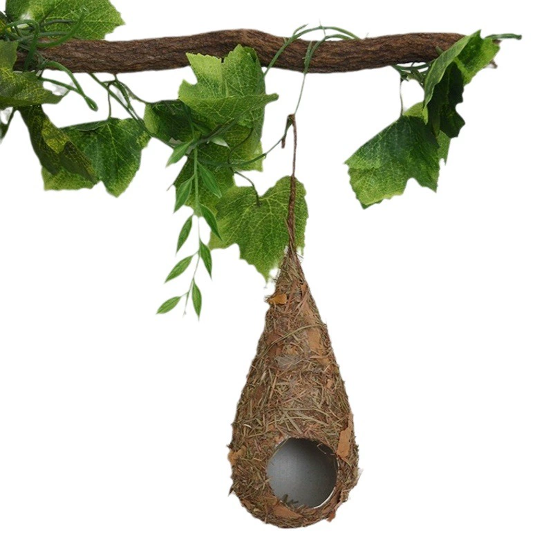 Искусственная солома Птичье гнездо висит трава Птичье гнездо Птичий дом садовое растение микропейзаж украшение птицы