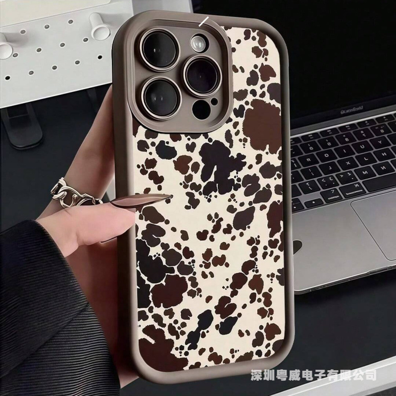 Camouflage Spots Cross-Border Design Suitable for Apple 17 Pro Step-Shaped Phone Case iPhone 16/15/14 Pro Soft 12