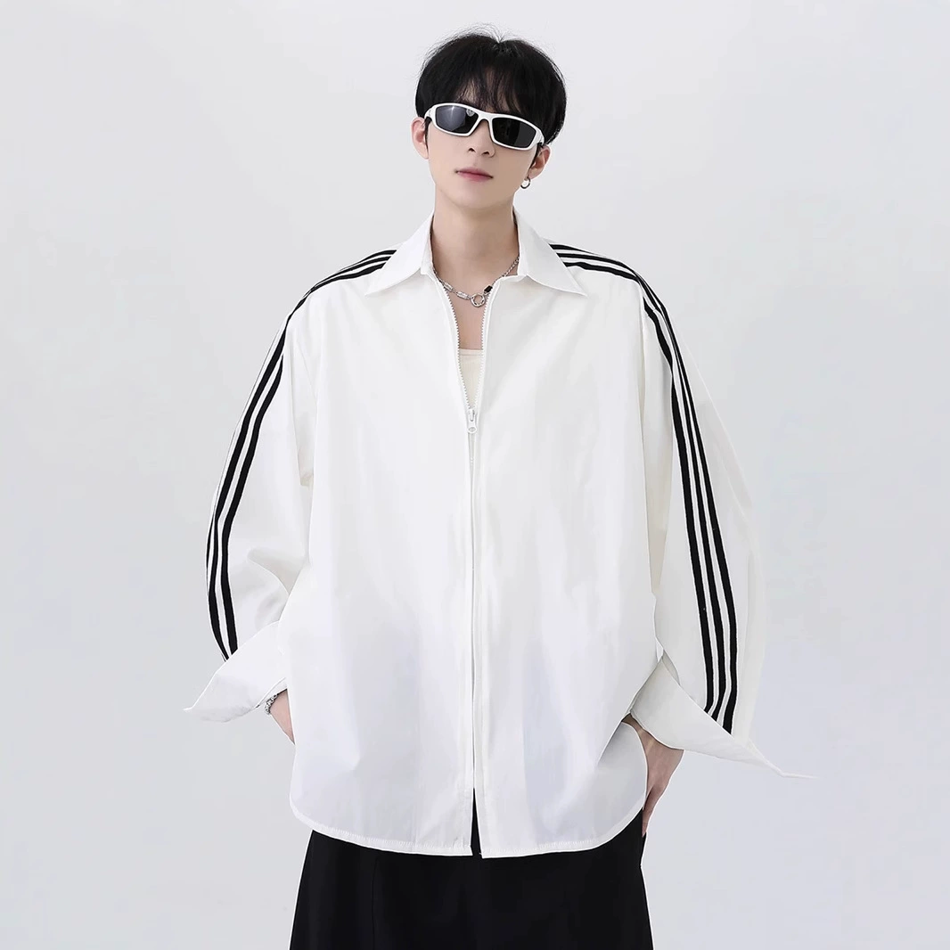 Осенний дизайн рубашки, американский стиль, oversize, защита от солнца