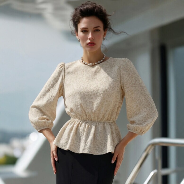 European and American Style Puff-Sleeved Floral Shirt for Women, New Fashionable Waist-Cinching Top, Summer Stylish Blouse, Short-Sleeved Women's Clothing European and American Style Puff-Sleeved Floral Shirt for Women, New Fashionable Waist-Cinching Top, Summer Stylish Blouse, Short-Sleeved Women's Clothing