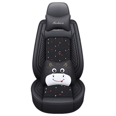 customized for seven-seat cow ice: Modelə uyğun (Original) oturacaq örtükləri - bls-mysterious-black-cartoon-version-single-seat-11