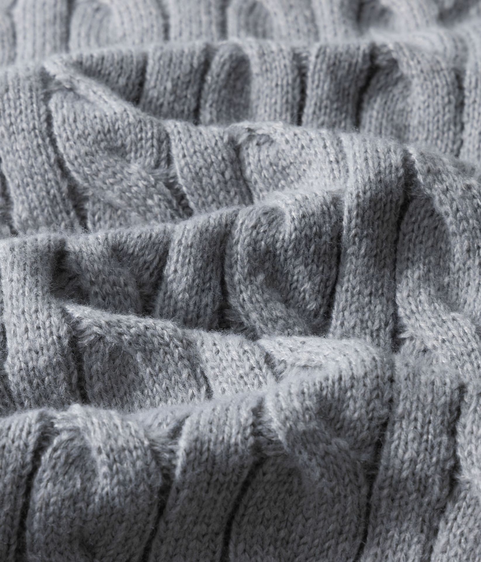 Pull en maille à col V oversize - Pull en grosse maille torsadée pour hommes et femmes - Haut décontracté automne-hiver (Noir/Gris)_voghion.com