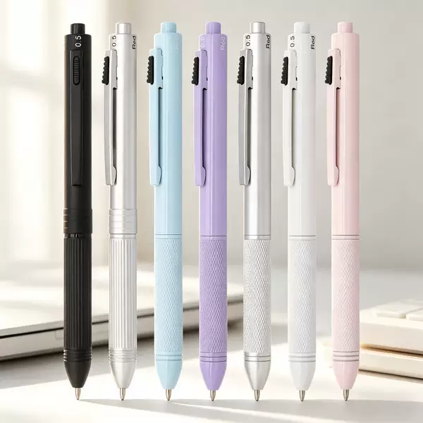 Gravity-Sensitive Multifunctional Metal Pen, High-Tech Student Ballpoint Pen, Four-Color Four-in-One Automatic Pencil