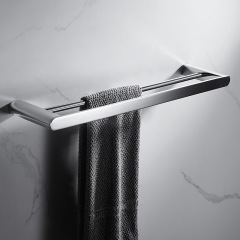 全銅浴巾架置物架衛生間鍍鉻毛巾架五金掛件北歐浴室掛架套裝