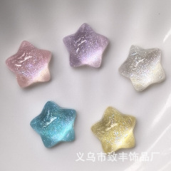 カラーの細いフラッシュのピンクの5つ星の透明な星の樹脂の部品のdiyのヘアピンのイヤリングの指輪は靴のバックルの材料を貼ります。