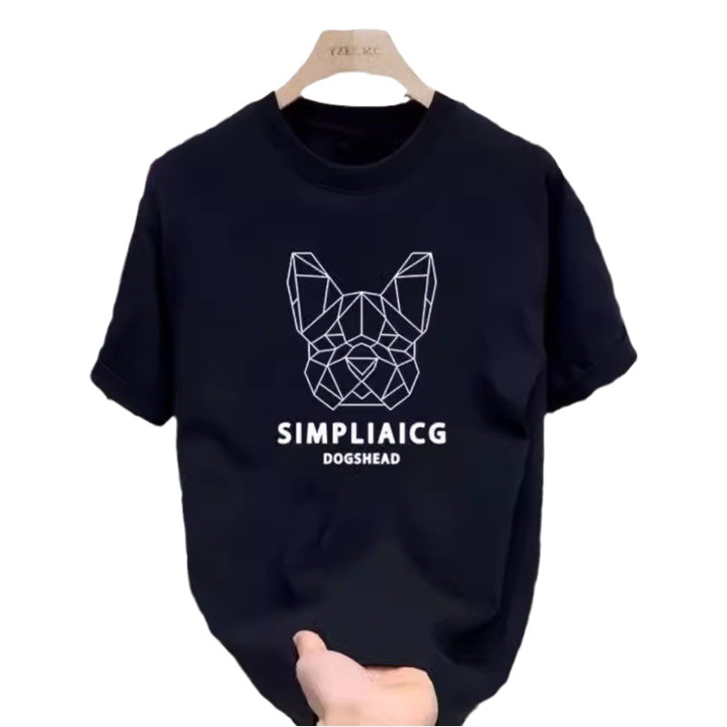 Camiseta de manga corta para niños 2024 nueva ropa de estudiante ins americana media manga suelta cuello redondo en línea T-impresión de sangre