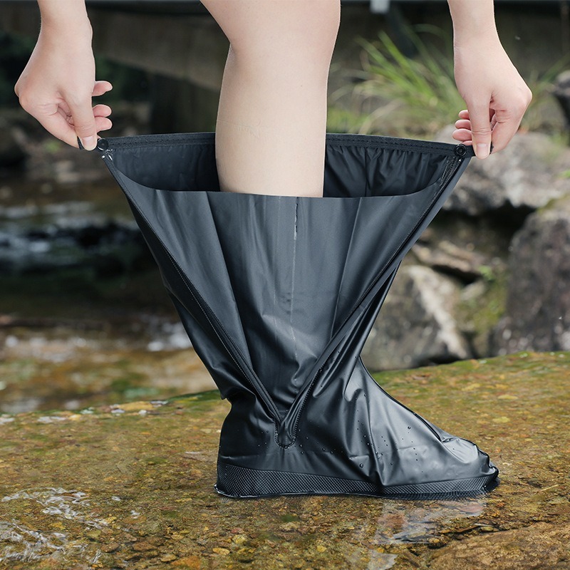 Rain Shoe Cover Men's and Women's Shoe Cover Waterproof Non-slip Rain Foot Cover Rain-proof Thickened Wear-resistant High-tube Rain Riding Rain Boots Cover Rain Shoe Cover Men's and Women's Shoe Cover Waterproof Non-slip Rain Foot Cover Rain-proof Thickened Wear-resistant High-tube Rain Riding Rain Boots Cover