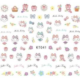 KT猫美甲贴纸 儿童卡通3D可爱猫咪美少女KT猫美甲贴纸 KT041-060