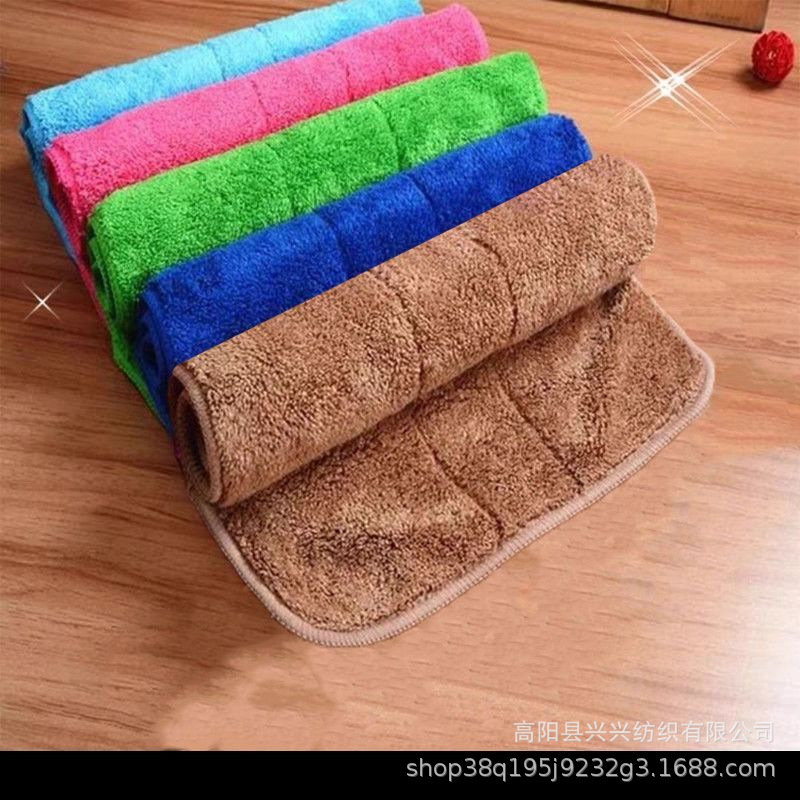 Thickened Coral Velvet Rag Absorbs Water and Does Not Shed Lint, Wipes the Table and Floor, Kitchen Dishwashing Cloth, Housekeeping Cleaning Towel