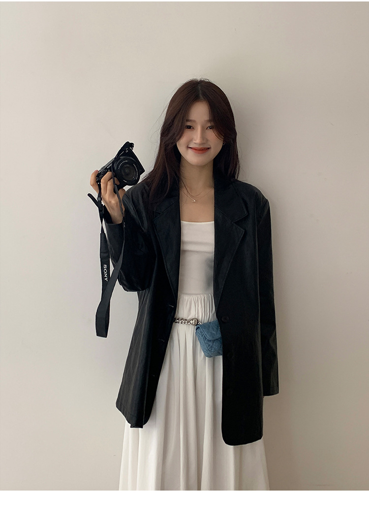 MOXI十三行女装皮衣外套女2024春秋新款韩版女式夹克PU皮夹克上衣详情24