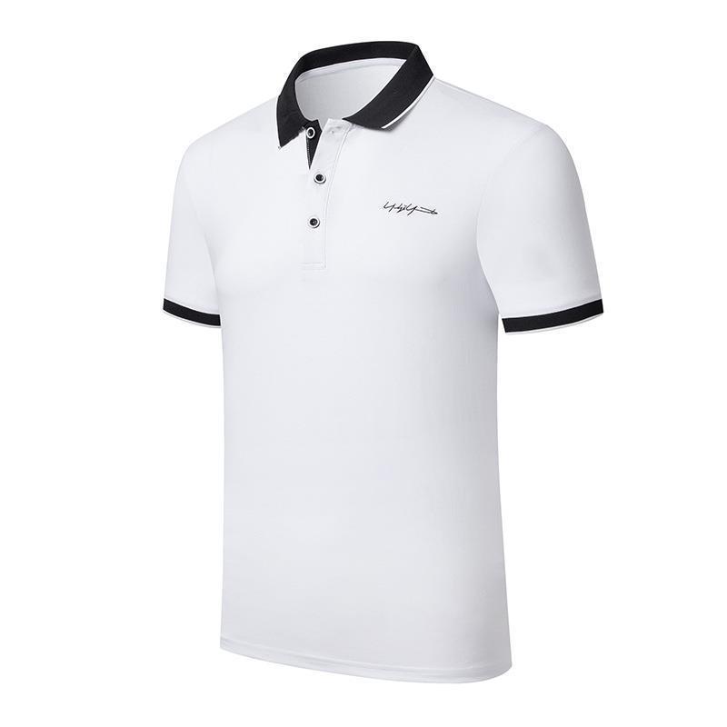 Camiseta de algodón polo hombre ligera de negocios bordado camiseta de mangas cortas golf bordado elástico camiseta de solapa papá