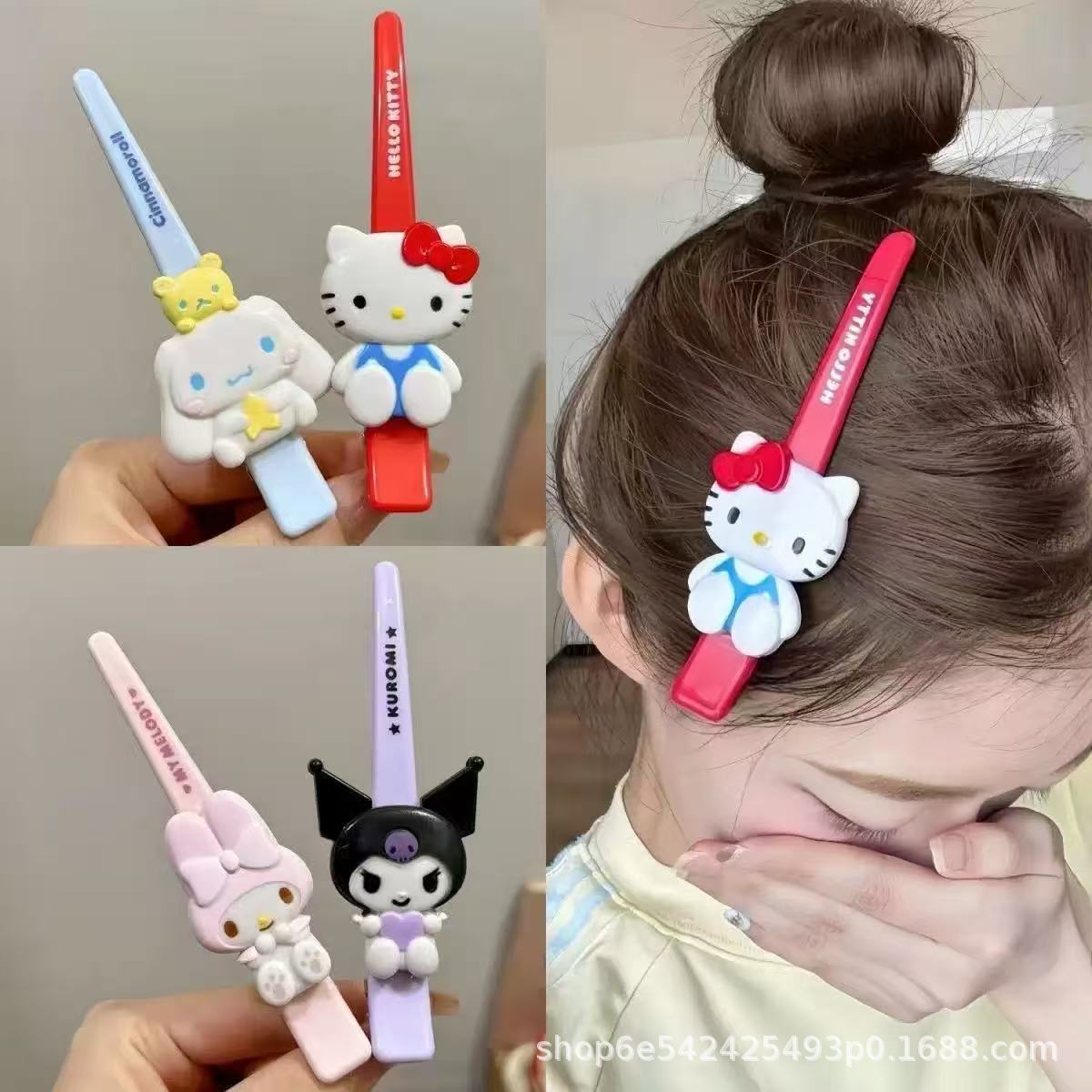 Hellow Kitty clip de cabello clip de trinidad clip de chicas clip de borde grande clip de frangeo dibujos animados lindo