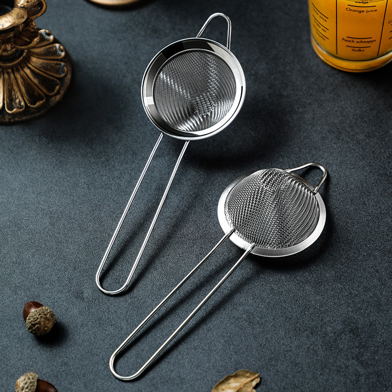 Japanese-style multi-purpose cocktail stainless steel strainer triangle strainer cone strainer round strainer wholesale