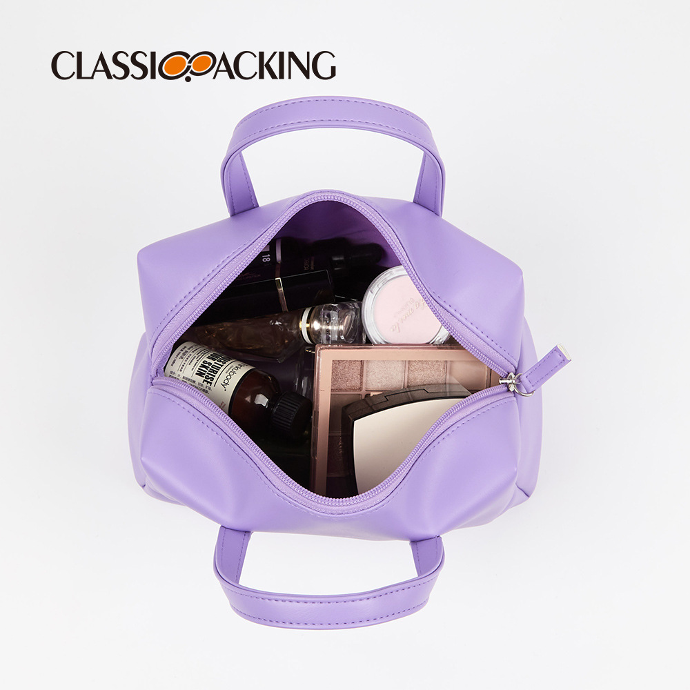 Simple de gran capacidad bolso de las mujeres impermeable pu material cosmético bolsa de almacenamiento multifuncional Portátil Bolsa de cosméticos