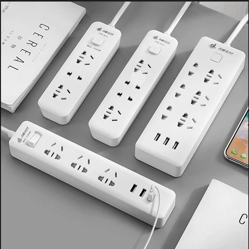 Intelligent safety anti-shock USB power strip multi-function power strip office home multi-socket pure copper socket