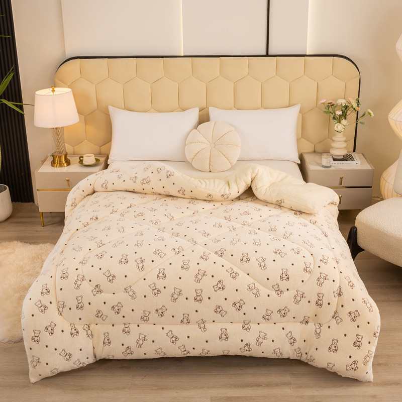 겨울벨벳이불 - 꼬마곰 [촉감이 따뜻하고 푹신하고 부드럽습니다]