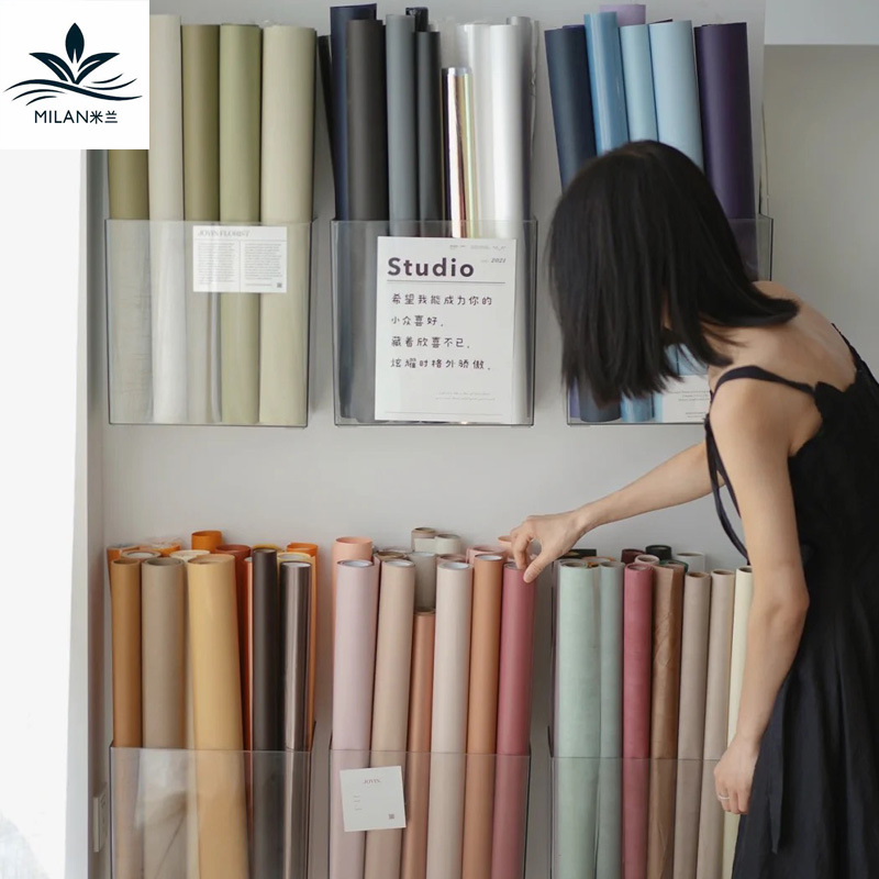 Montado en la pared transparente de acrílico de La Flor de embalaje de papel de almacenamiento de cubo de exhibición de la flor caja de almacenamiento de la floristería suministros materiales