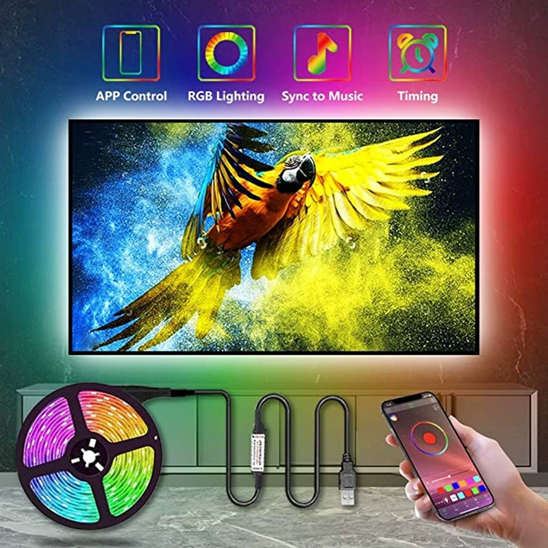 Светодиодная ламповая лента 1–10 м 5V USB Bluetooth 5050 2835 RGB цветная лента «Призрачный всадник»