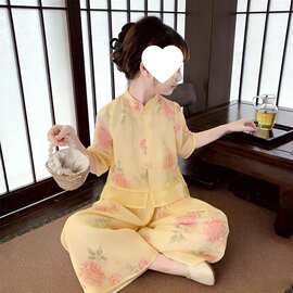 女童国风汉服套装夏装2026新款儿童洋气时髦中式阔腿裤夏季两件套