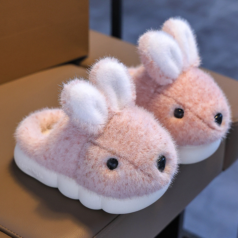 Zapatillas de algodón para niños 2024 invierno nueva niña encantadora casa antideslizante chicas zapatillas de lana de otoño y invierno