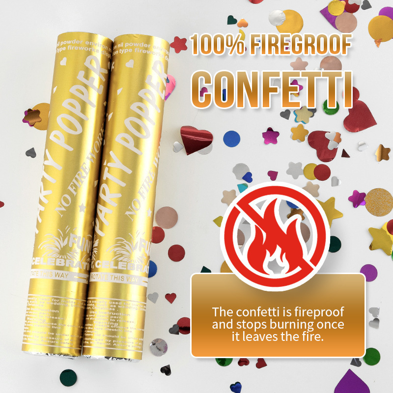 Nuevo Amazon transfronterizo oro plateado confeti saludo de flores fiesta confeti poppe