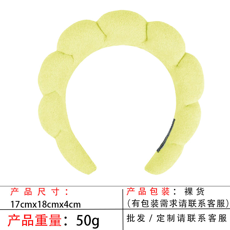 跨境海绵云朵发箍批发高颅顶高级感毛巾布麻花女士洗脸手腕带头箍|undefined