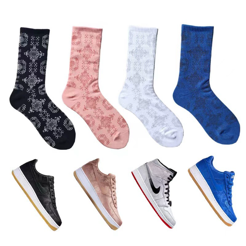 Socks Trendy Brand Chen Guanxi Joint AF1 Air Force One Silk AJ1 Mid-Tube Socks Hip-Hop Skateboard Sports Socks