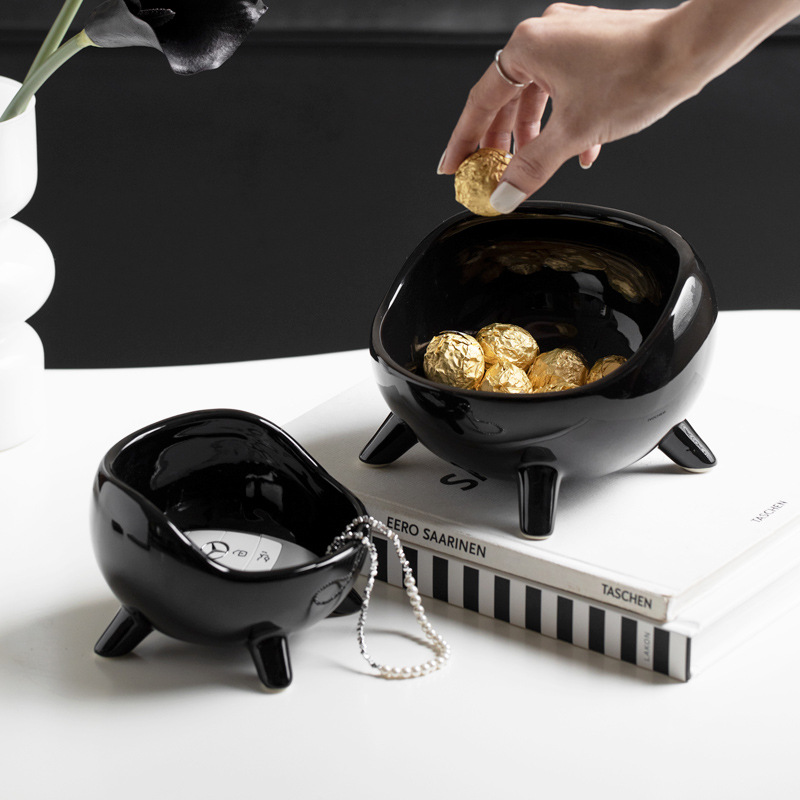 Zapatero de cerámica clave entrada joyería almacenamiento tazón caja sala de estar mesa de café merienda hogar fruta seca merienda bandeja