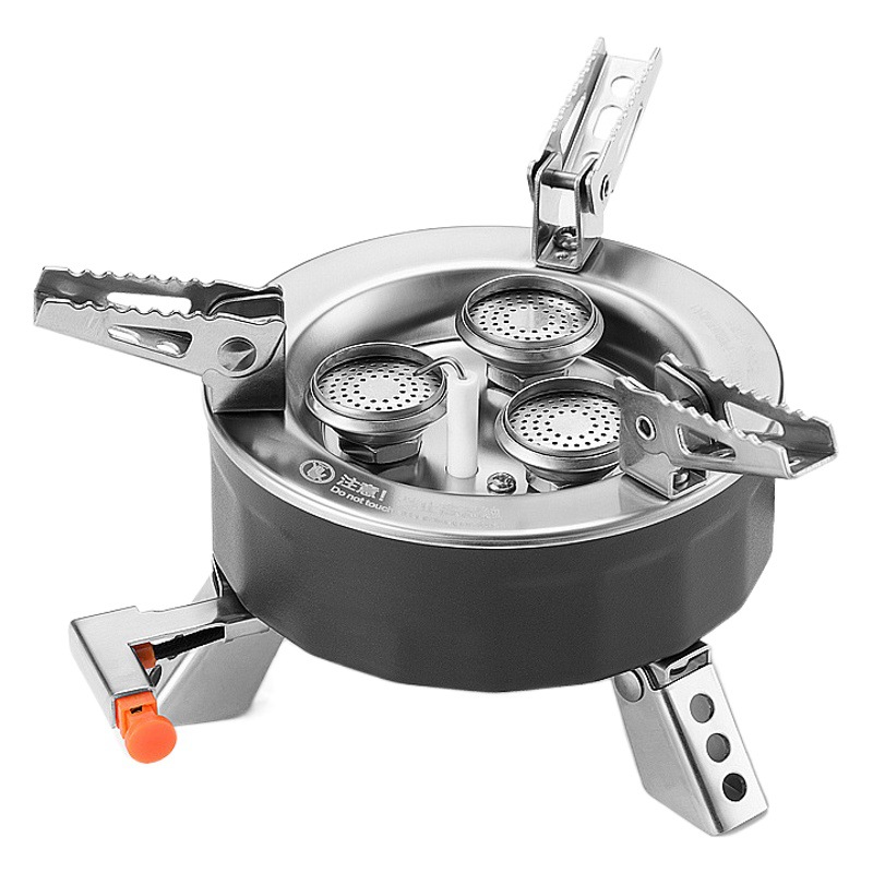 Nuevo núcleo de cobre azul fuego Samsung estufa de camping estufa portátil plegable a prueba de viento equipo de picnic horno de tres núcleos estufa de tarjeta