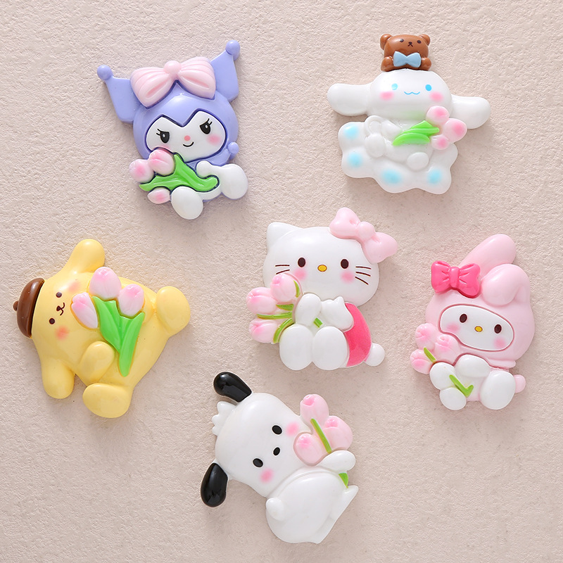 大号郁金香三丽鸥树脂配件 diy手机壳钥匙扣吊坠 水杯收纳盒贴片