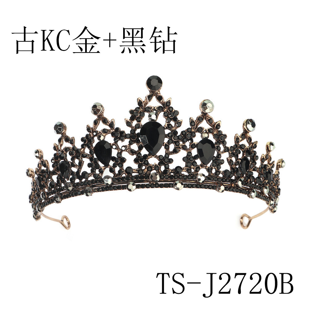 Europa y América nupcial joyería rhinestone aleación corona boda cena vestido de boda tocado luz lujo retro color diamante corona