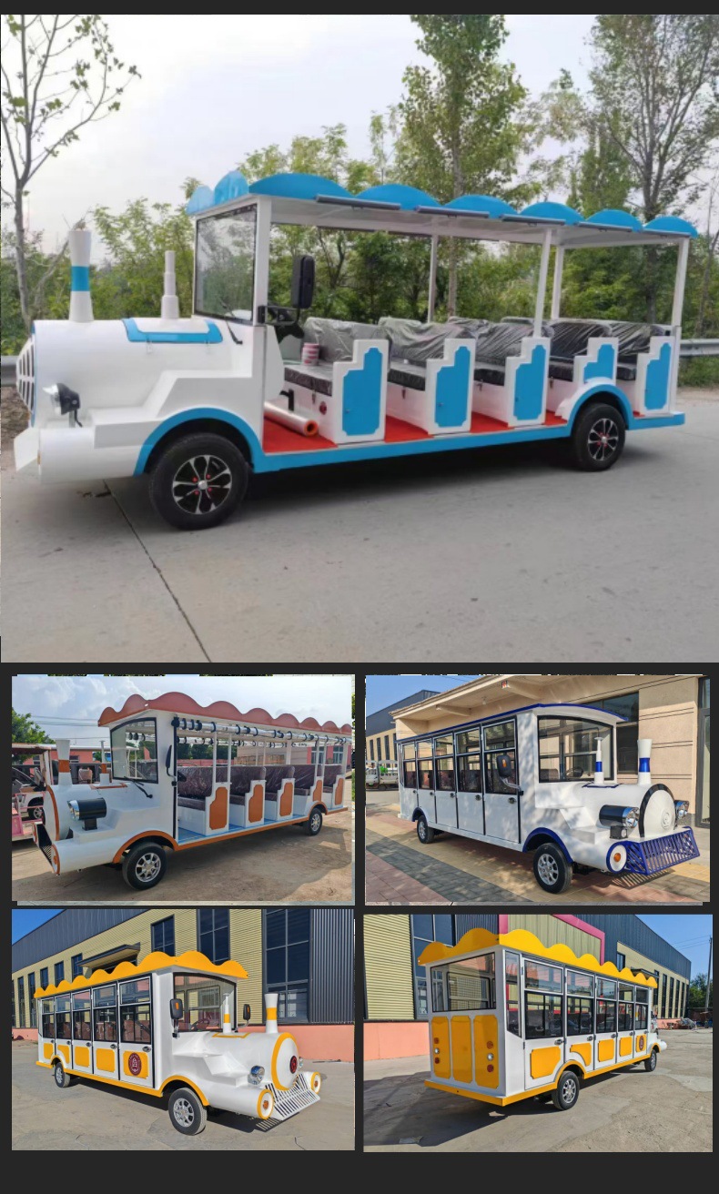 11-14 Seat Electric Sightseeing Car for Amusement Parks, Hotels, School Shuttles, Tourist Attractions, and Scenic Spots