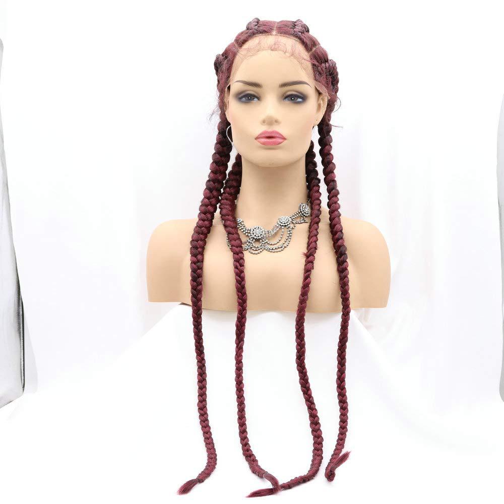 Trenza de hueso de pescado europea y americana frente a la moda peluca de encaje cuatro trenzas de seda japonesa Braid wigLW0200