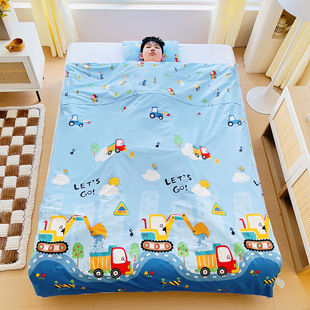 2025 New Pure Cotton Children's Anti-Kick Quilt Sleeping Bag Baby Toddler Autumn and Winter Large Children's Anti-Kick Quilt Cartoon Layered