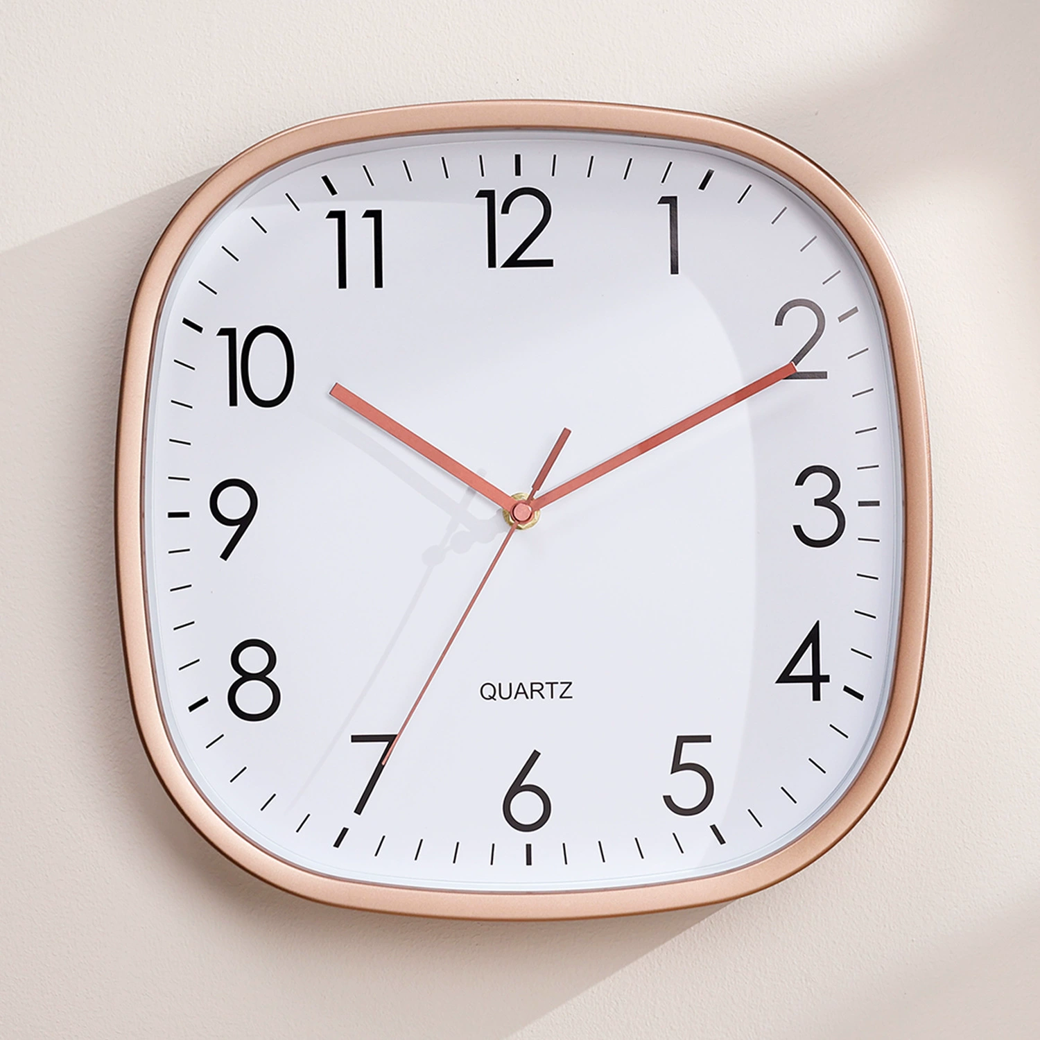Living room wall clock 12-inch silent square with rounded corners night light home clock for wholesale/retail wall-mounted clock