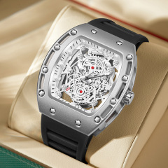 新款金詩頓跨境學生手錶男士腕錶夜光防水石英表批發酒桶形男表