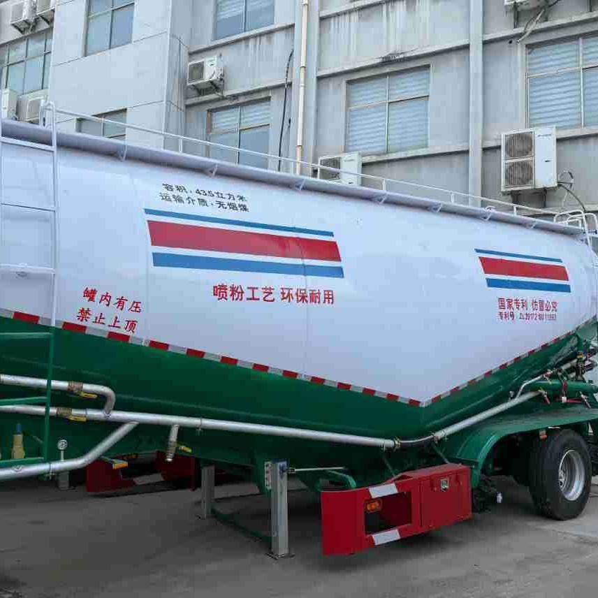 Cross-Border Lightweight Bulk Cement Tank Truck 55 Cubic Ash Powder Tank Semi-Trailer Transport Vehicle for Large-Scale Use