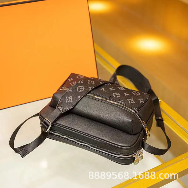 直接供給クロスボーダー m lv メンズバッグレディースバッグブラックウォリアーメッセンジャーバッグ枕バッグチェーンバッグボックスバッグポータブルブリーフケース|undefined