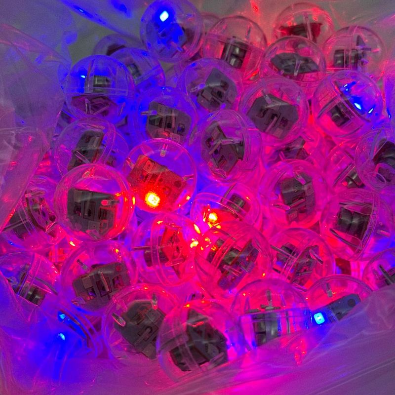 電子ムーブメント透明ボールライト振動フラッシュ赤と青の振動 LED ラウンドボール発光おもちゃアクセサリー|undefined