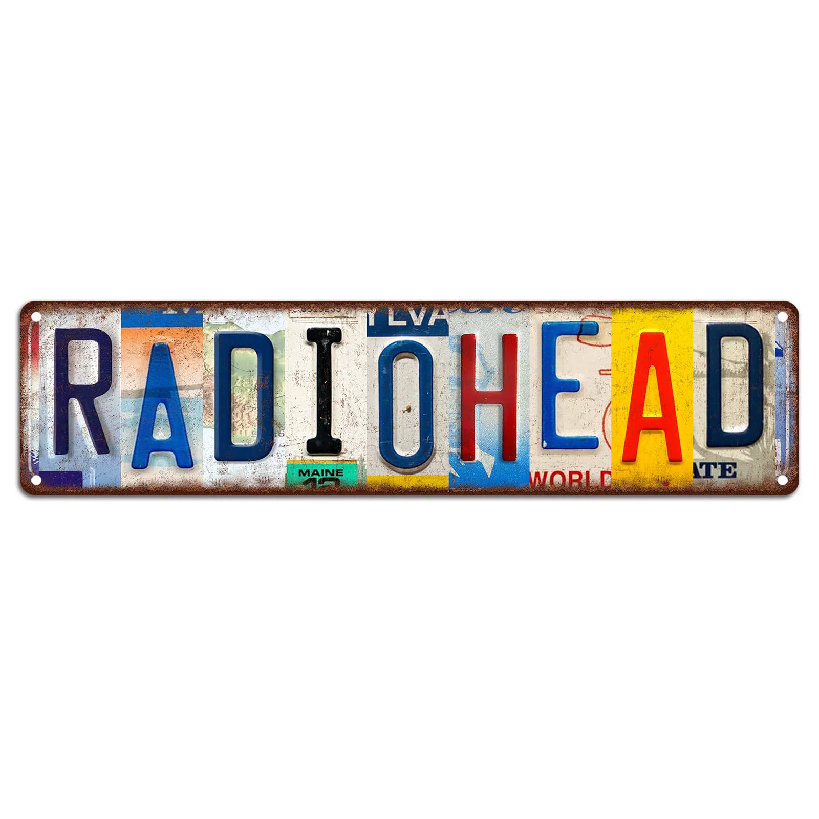 Рок-музыка, жестяная картина, группа RADIOHEAD, декоративная подвесная картина в стиле ретро