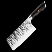 德国锤纹菜刀不锈钢锻打刀厨师切肉切片刀家用女士大马士革切菜刀