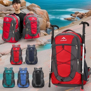 60L Large Capacity Travel Backpack Mountaineering Bag Outdoor Travel Bag Lightweight Hiking Camping Style Fitness Sports Backpack