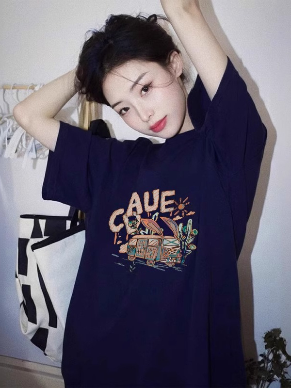 Black Short-Sleeved T-Shirt for Women 2026 New Pure Cotton Summer Design Half-Sleeved Loose American Style Lazy Chic Top 4