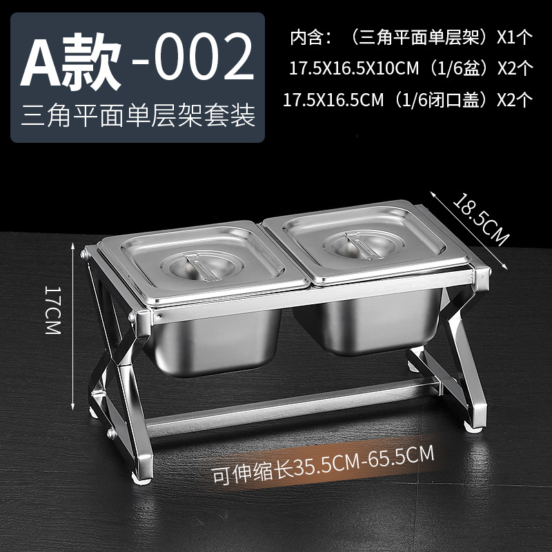 1/6 acero inoxidable que sirve olla estante traje leche té material mermelada telescópica rack sirviendo caja compartimiento comercial condimento caja