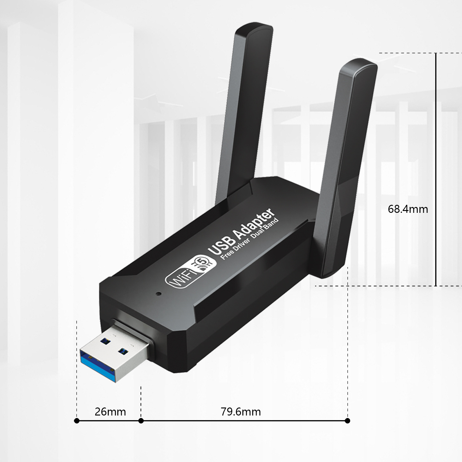 Tarjeta de red inalámbrica Gigabit de doble frecuencia computadora sin controlador usb receptor wifi 1300Mbps tarjeta de red inalámbrica 5G