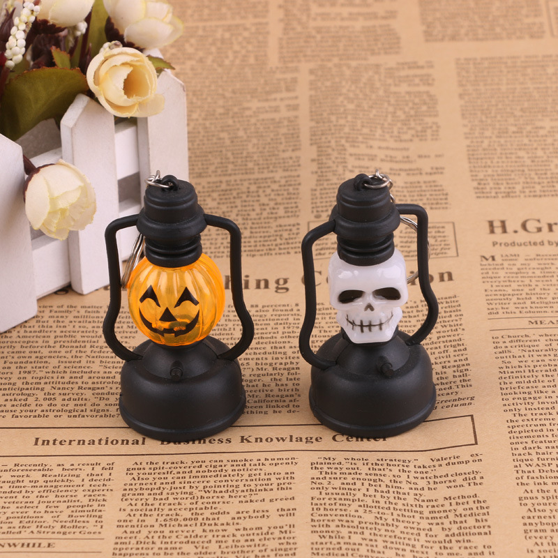 Halloween accesorios de disfraz lámpara de vela lámpara de calabaza fantasma día decoración de terror LED lámpara de vela electrónica colgar llavero