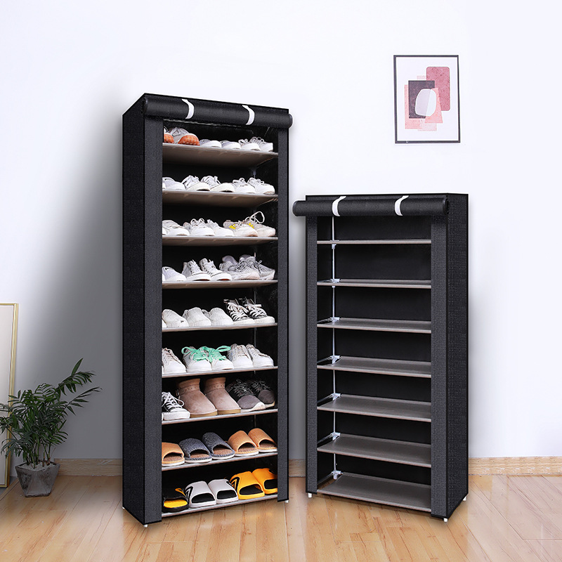 simple soporte de zapatos económico a prueba de polvo doméstico almacenamiento de zapatos multicapa artefacto moderno simple dormitorio puerta de gabinete de zapatos interior