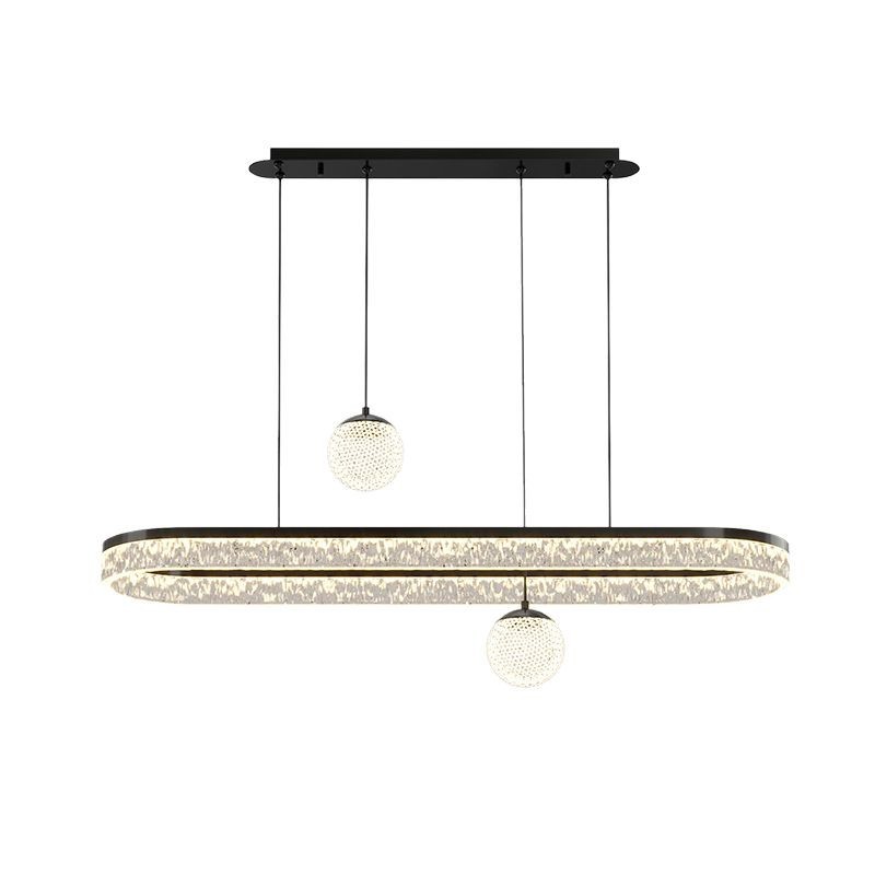[Selección estricta] candelabro italiano minimalista lujo ligero de alta calidad acrílico grietas de hielo mesa de comedor barra larga