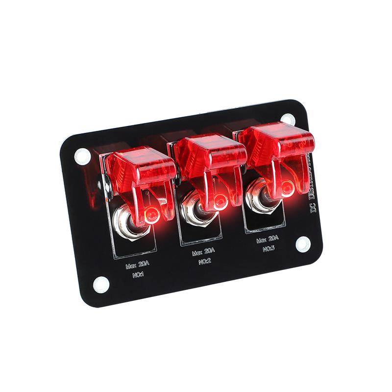 Camión de vapor 20A fuente de alimentación interruptor de control unidireccional cubierta roja combinación panel modificación accesorios 12V nave RV